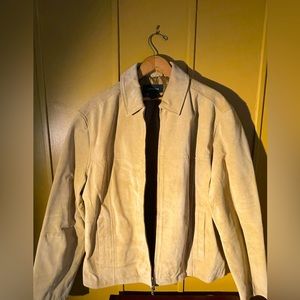 Claiborne camel colored large men’s suede leather jacket